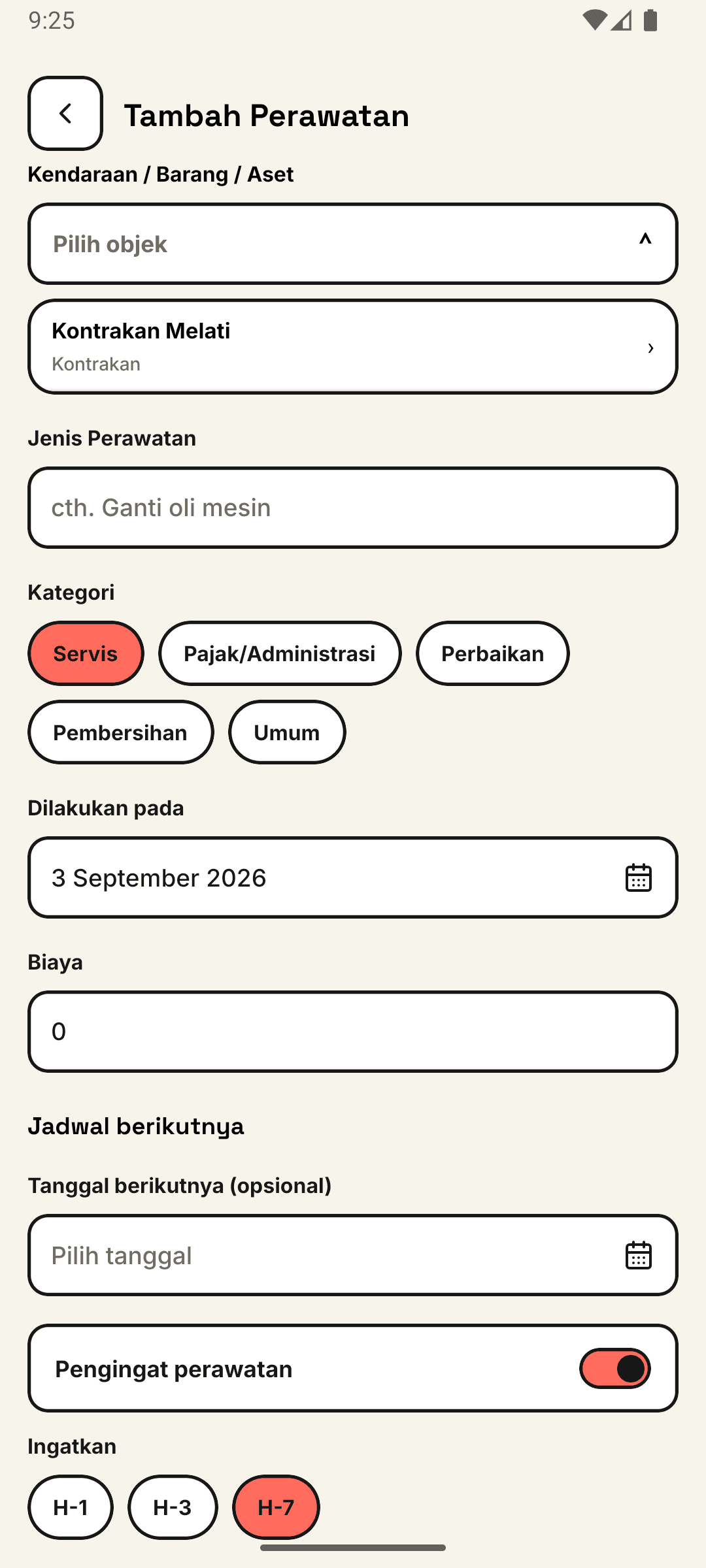 Tambah perawatan Keliva